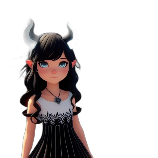 dress, 3d render, fantasy art, concept art, cartoon, dark, monochrome, mystical transparent PNG cut-out