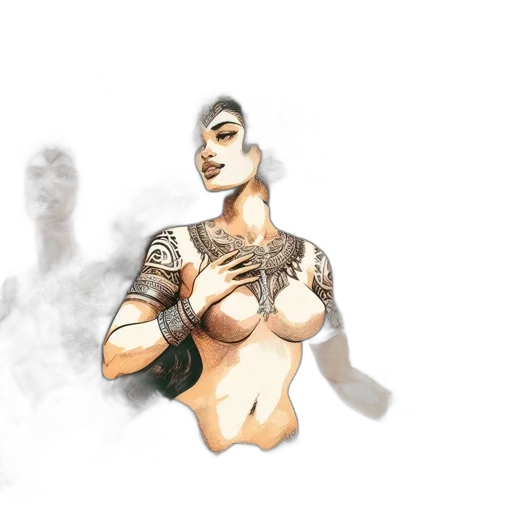 mask, robot, concept art, fantasy art, 3d render, comic book art, outer space, fire transparent PNG cut-out