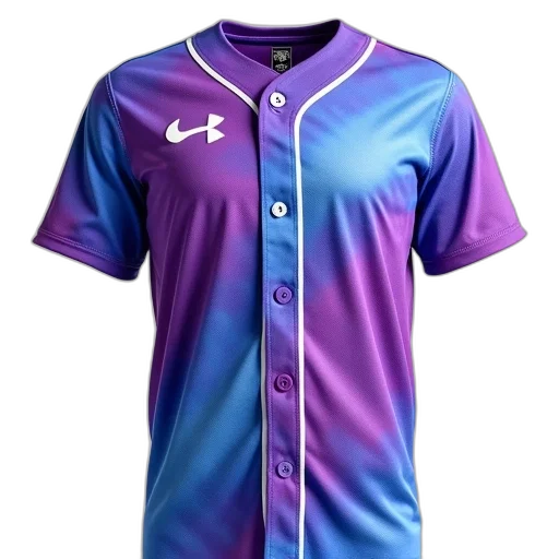 vaporwave, purple, blue, custom, dye, print, softball, jersey transparent PNG cut-out