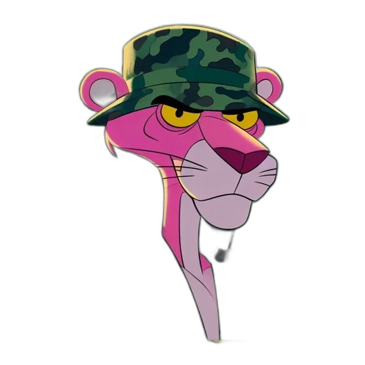 hat, animal, jacket, staff, cartoon, vaporwave, concept art, 3d render transparent PNG cut-out