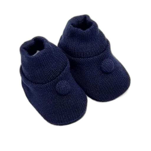 shoes, pair, navy, blue, knitted, baby, booties, pom-pom transparent PNG cut-out