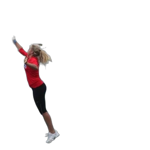 hair, staff, jacket, 3d render, woman, red, shirt, playing transparent PNG cut-out