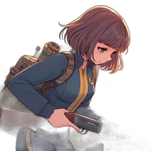weapon, jacket, staff, sword, concept art, watercolor, anime, fantasy art transparent PNG cut-out