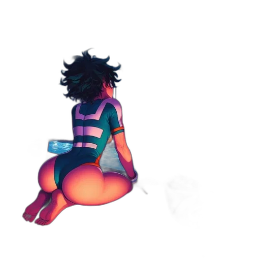 dress, creature, jacket, robot, concept art, pixel art, vaporwave, watercolor transparent PNG cut-out