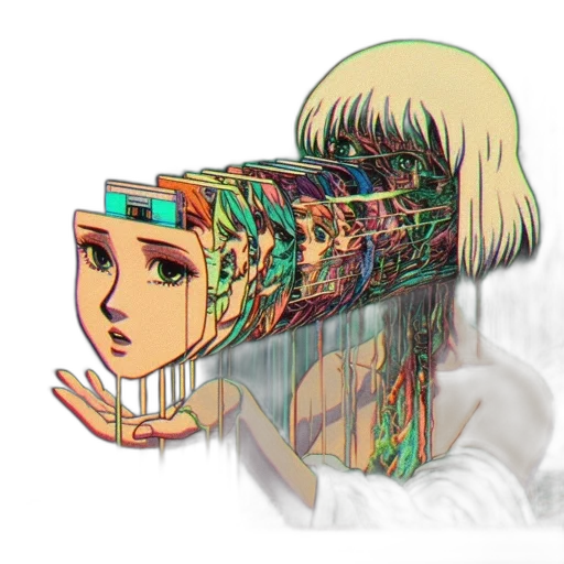 robot, mask, face, furniture, cyberpunk, vaporwave, anime, concept art transparent PNG cut-out