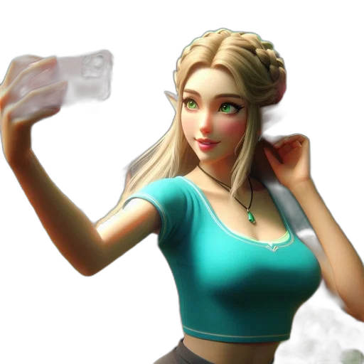 bottle, concept art, fantasy art, 3d render, pixel art, elf-like, female, character transparent PNG cut-out