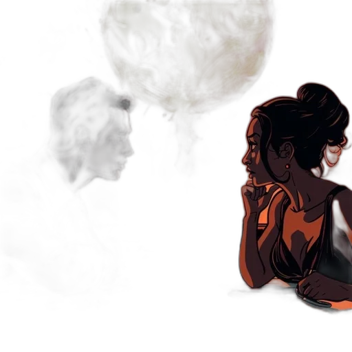 mask, concept art, comic book art, watercolor, fantasy art, fire, outer space, fog transparent PNG cut-out