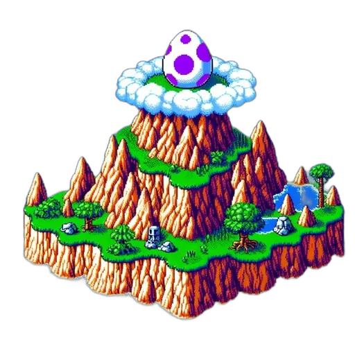 crown, hat, robot, tree, pixel art, concept art, 3d render, fantasy art transparent PNG cut-out