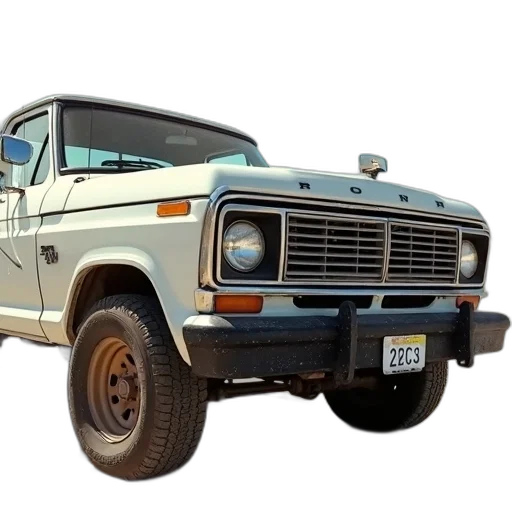 car, photorealistic, 3d render, white, pickup, truck, black, bumper transparent PNG cut-out