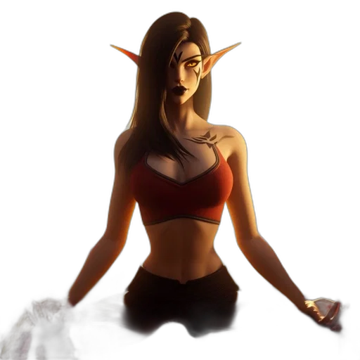 mask, staff, fantasy art, concept art, pixel art, comic book art, red, elven transparent PNG cut-out