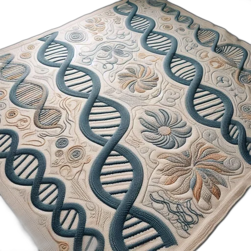 textile, artwork, featuring, dna, helix, designs, blue, beige transparent PNG cut-out