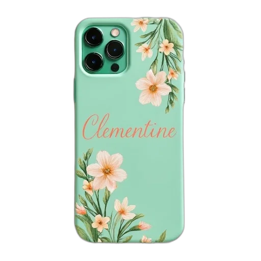 vaporwave, pastel, mint, green, iphone, case, floral, design transparent PNG cut-out