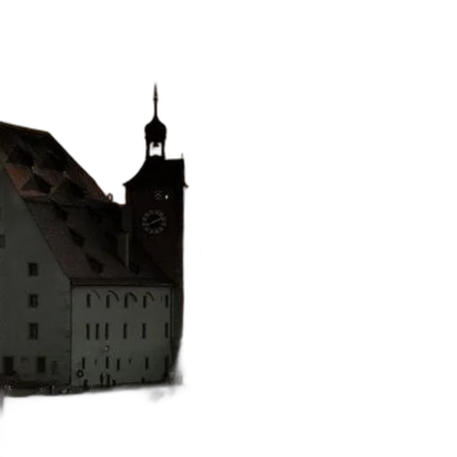 building, concept art, 3d render, photorealistic, fantasy art, city street, night, fog transparent PNG cut-out