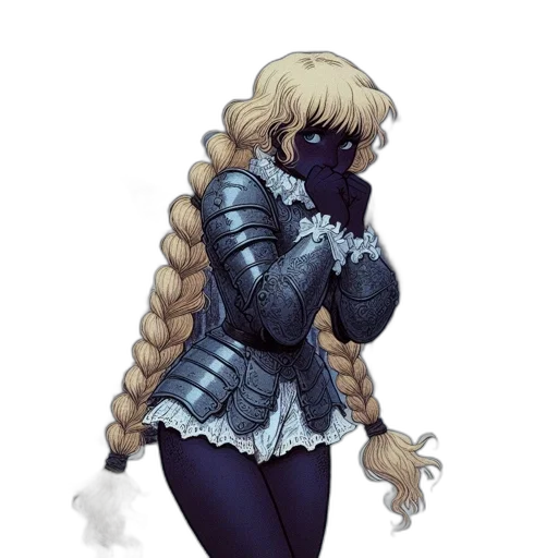 jacket, hair, dress, weapon, concept art, fantasy art, pixel art, watercolor transparent PNG cut-out