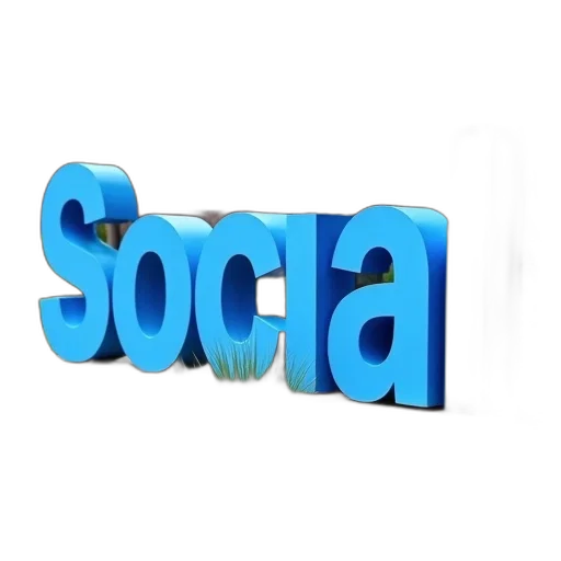 blue, sign, word, social, large, bold, letters, mounted transparent PNG cut-out