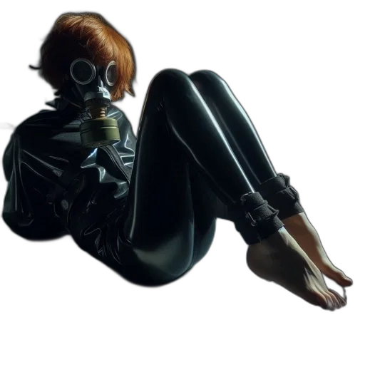 jacket, weapon, robot, mask, concept art, cyberpunk, comic book art, pixel art transparent PNG cut-out