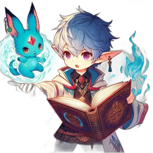 dragon, staff, weapon, mask, fantasy art, pixel art, anime, concept art transparent PNG cut-out