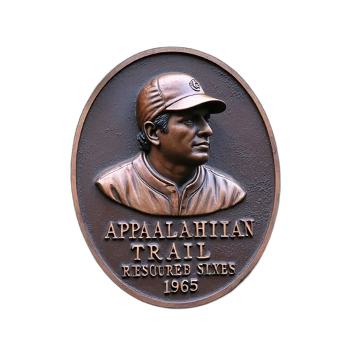 weathered, bronze, plaque, embedded, rocky, surface, featuring, image transparent PNG cut-out