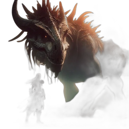 dragon, creature, animal, mask, concept art, fantasy art, photorealistic, 3d render transparent PNG cut-out