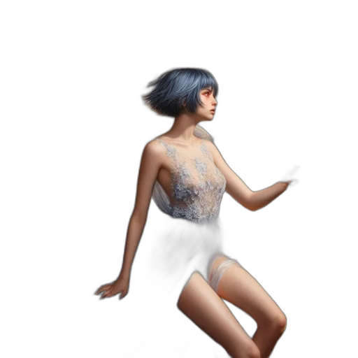 dress, concept art, 3d render, pixel art, fantasy art, blue, woman, sapphire transparent PNG cut-out