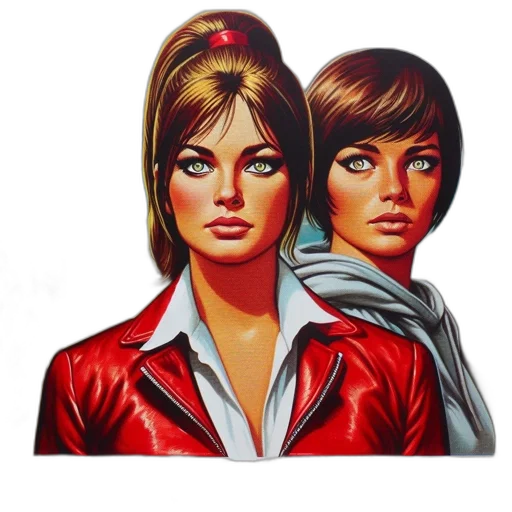jacket, jewelry, face, photorealistic, comic book art, oil painting, concept art, red transparent PNG cut-out