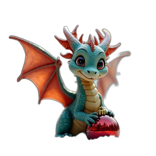 dragon, creature, staff, animal, fantasy art, 3d render, concept art, pixel art transparent PNG cut-out