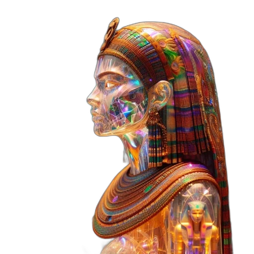 jewelry, mask, face, crown, photorealistic, 3d render, concept art, vaporwave transparent PNG cut-out