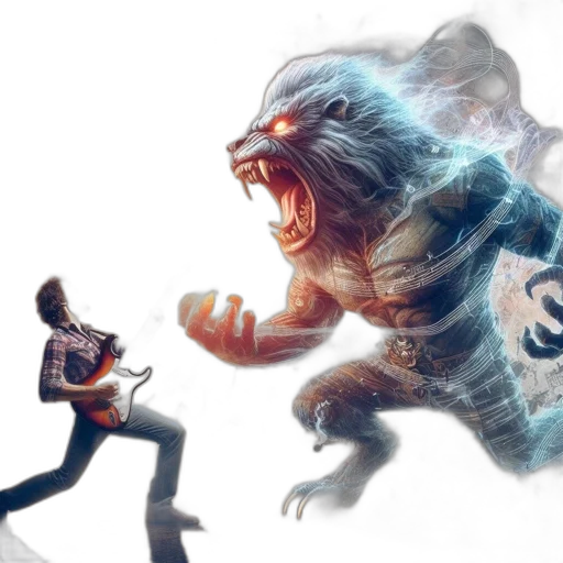 creature, concept art, fantasy art, comic book art, 3d render, man, plays, electric transparent PNG cut-out