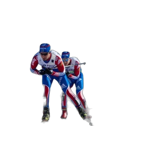 3d render, concept art, group, cross-country, skiers, action, one, skier transparent PNG cut-out
