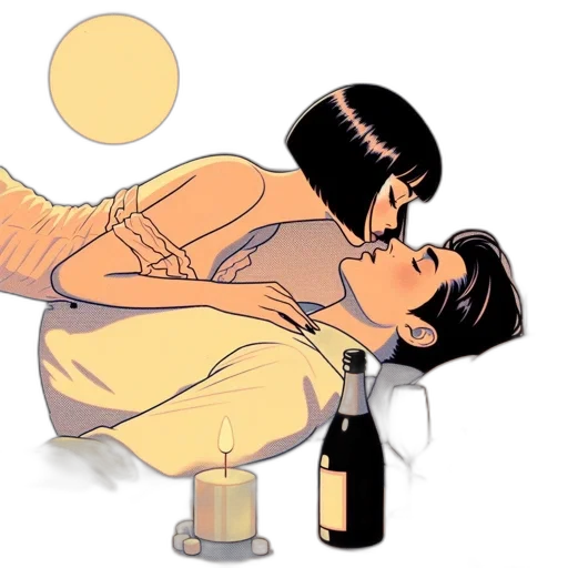 concept art, comic book art, sunset, outer space, fire, night, golden, serene transparent PNG cut-out