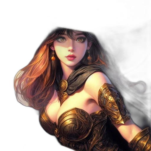 dress, mask, fantasy art, comic book art, photorealistic, concept art, fire, golden transparent PNG cut-out