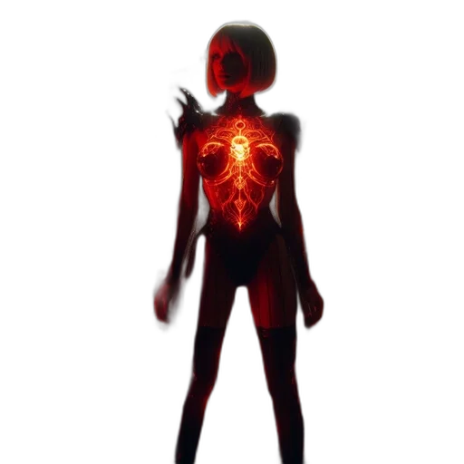 robot, creature, mask, dress, 3d render, concept art, pixel art, cyberpunk transparent PNG cut-out