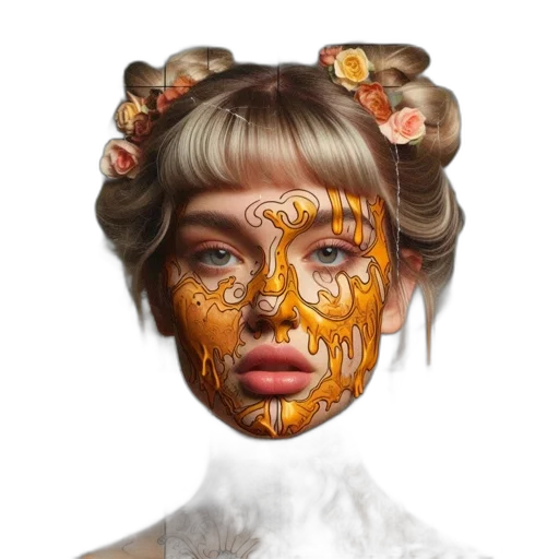 mask, face, crown, creature, photorealistic, concept art, 3d render, fantasy art transparent PNG cut-out