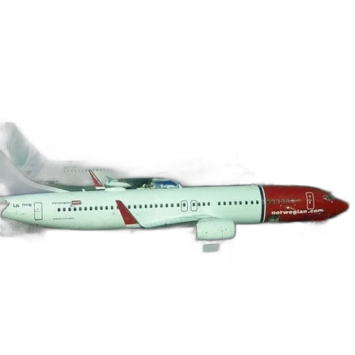 3d render, photorealistic, norwegian, airplane, parked, airport, other, airplanes transparent PNG cut-out