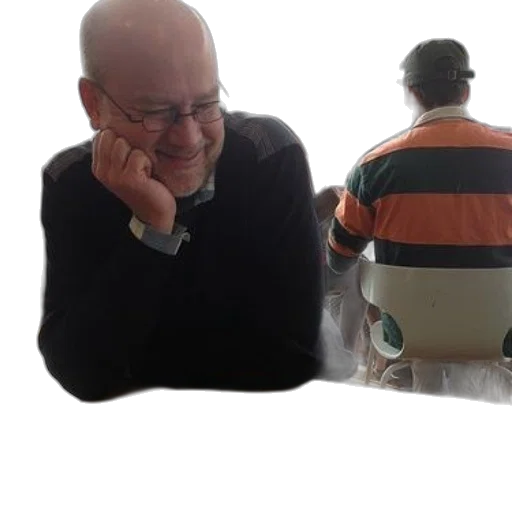 robot, jacket, mask, creature, man, glasses, smiles, his transparent PNG cut-out