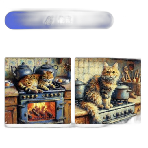 food, photorealistic, oil painting, 3d render, pixel art, fire, blue, four transparent PNG cut-out