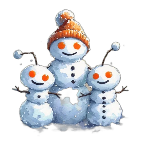 hat, robot, pixel art, concept art, photorealistic, watercolor, snow, monochrome transparent PNG cut-out
