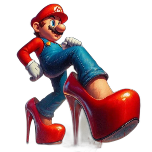 shoes, furniture, weapon, dress, concept art, 3d render, photorealistic, mario transparent PNG cut-out
