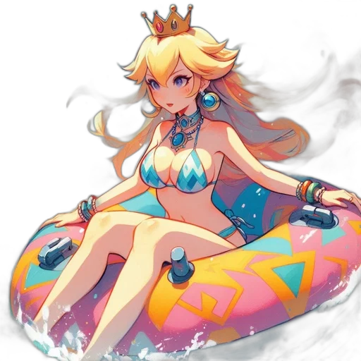 crown, dress, concept art, pixel art, fantasy art, anime, pastel, colorful transparent PNG cut-out