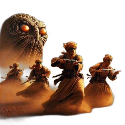concept art, fantasy art, comic book art, 3d render, fog, outer space, underwater, desert transparent PNG cut-out