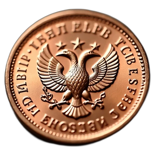 staff, close-up, image, coin, red-brown, color, features, eagle transparent PNG cut-out