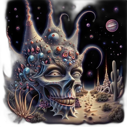 crown, creature, mask, fantasy art, concept art, comic book art, photorealistic, outer space transparent PNG cut-out
