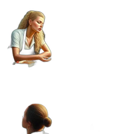 face, staff, hair, jewelry, pixel art, photorealistic, 3d render, oil painting transparent PNG cut-out