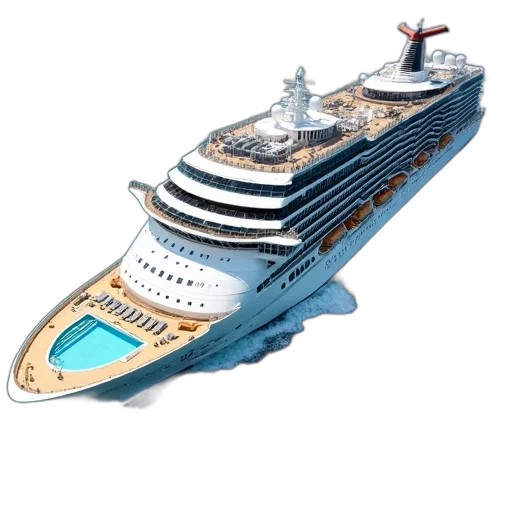3d render, photorealistic, concept art, modern, cruise, ship, multiple, decks transparent PNG cut-out