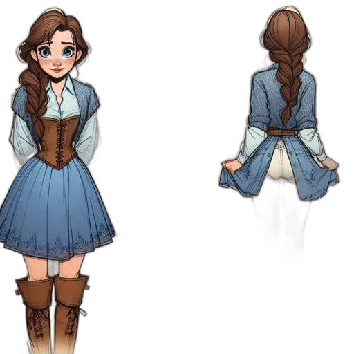 dress, jacket, concept art, fantasy art, pixel art, anime, blue, pastel transparent PNG cut-out