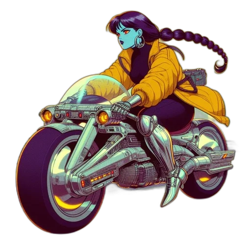 jacket, comic book art, concept art, cyberpunk, fantasy art, neon, blue, colorful transparent PNG cut-out