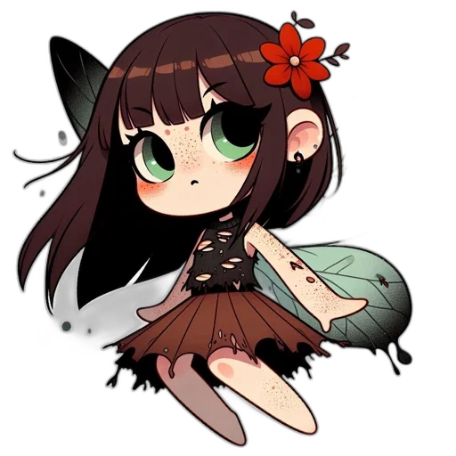 creature, staff, anime, pixel art, fantasy art, cartoon, dark, monochrome transparent PNG cut-out