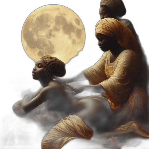 oil painting, concept art, photorealistic, fantasy art, night, outer space, earth tones, golden transparent PNG cut-out
