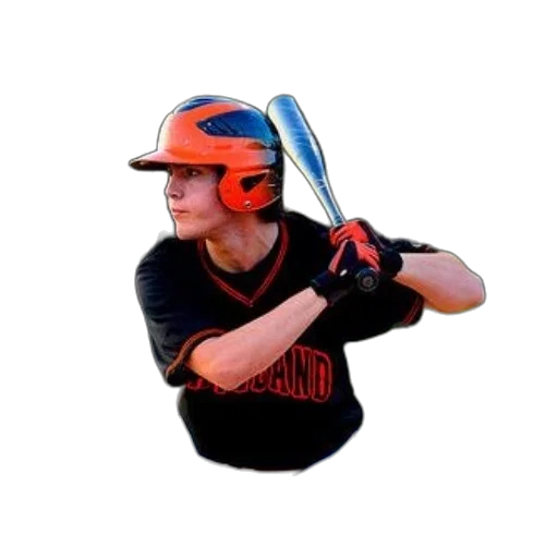 baseball, player, black, jersey, word, bayland, swinging, bat transparent PNG cut-out