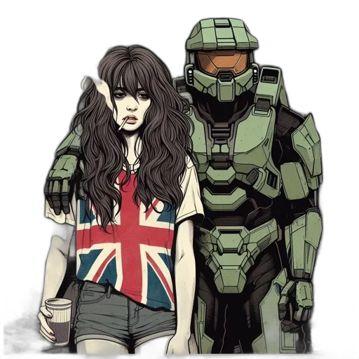 robot, concept art, pixel art, comic book art, cyberpunk, green, earth tones, young transparent PNG cut-out